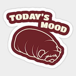 Lineart Cute Pug Sleep Today's Mood Sticker